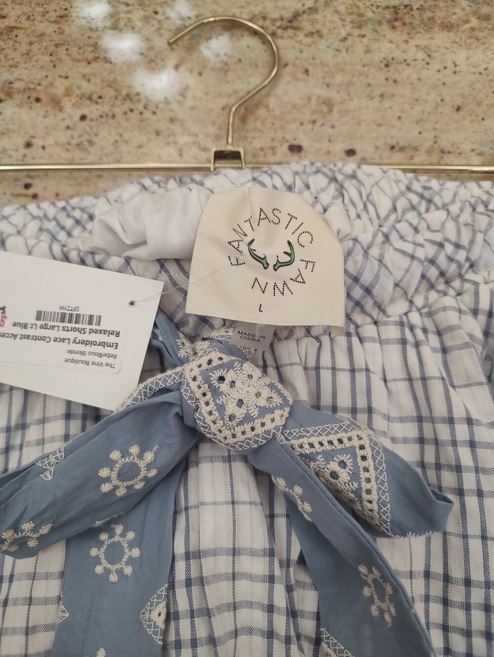 Fantastic Fawn Blue Plaid Cotton Skort - Picture 5 of 6